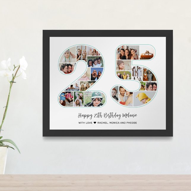25:e födelsedag nummer 25 Fotokollage Poster (Skapare uppladdad)
