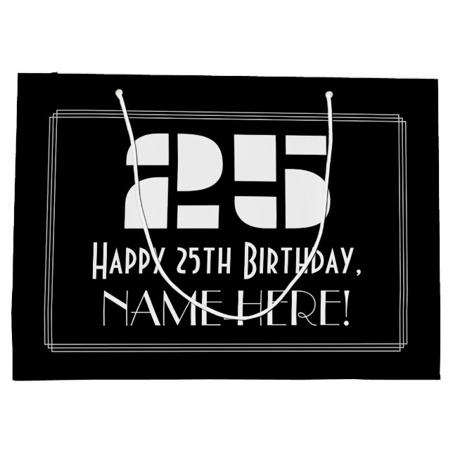 25:e födelsedagen ~ Art Deco Inspired Titta "25" + (Baksidan)