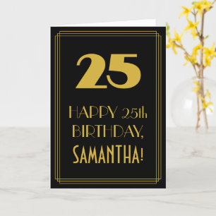 25:e födelsedagen ~ Art Deco Inspired Titta "25" & Kort