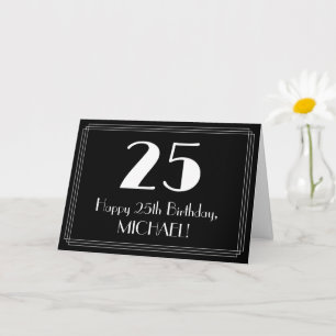 25:e födelsedagen ~ Art Deco Inspired Titta "25",  Kort