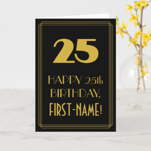 25:e födelsedagen - Art Deco Inspired Titta "25" o Kort