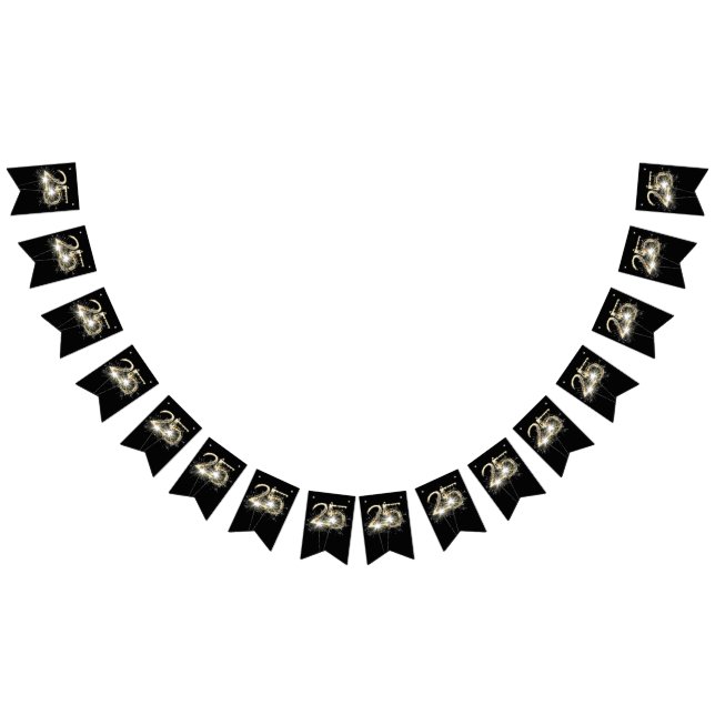 25:e födelsedagen eller årsdagen Party Vimplar (Alla)