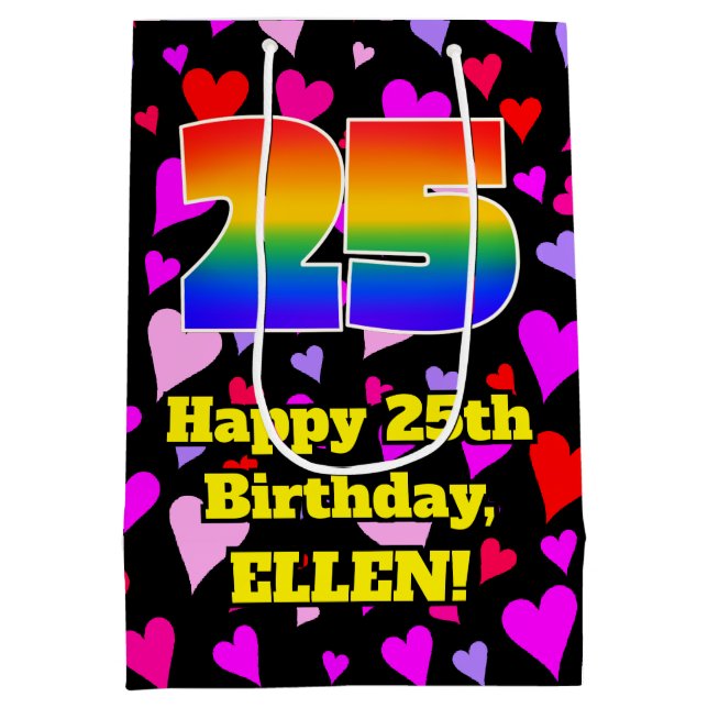 25:e födelsedagen: Loving Hearts Mönster, regnbåge (Baksidan)