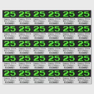 25:e födelsedagen - Nerdy/Geeky Stil "25" och Namn Presentpapper