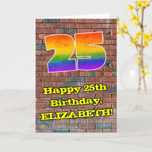 25:e födelsedagen: Roligt Graffiti-Inspired Rainbo Kort