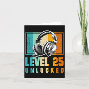 25:e födelsedagsdagen Video Gamer Level 25 Olåst B Kort