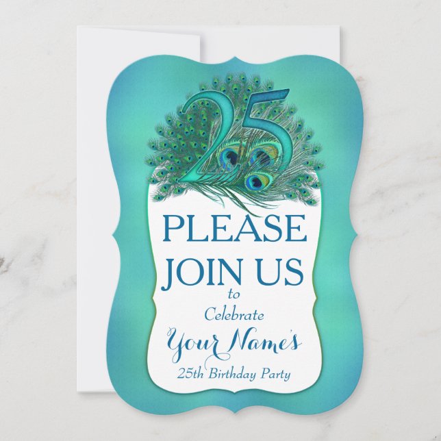 25:e födelsedagsinbjudan inbjudningar (Framsida)