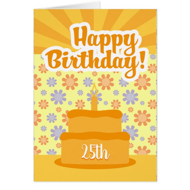 25:e födelsedagskort med kummel och blommor hälsningskort (Framsidan)