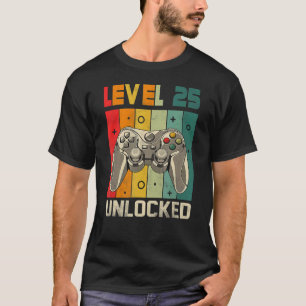 25:e födelsedagsnivån 25 låsta videospel utan lås t shirt