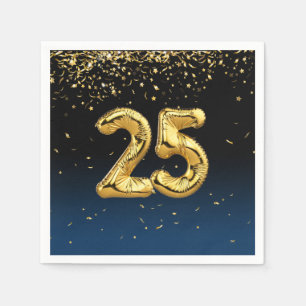25:e Guld-ballonger och konfetti-blöjor Pappersservett