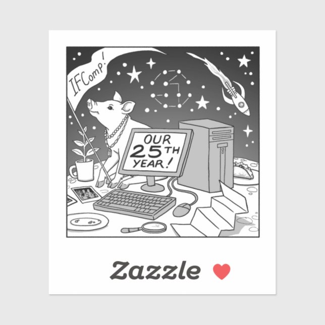 25:e IFComp-etiketten Klistermärken (Ark)