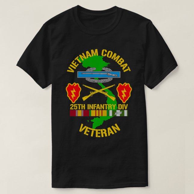 25:e Infantry Division Vietnam Combat Veteran T Shirt (Design framsida)