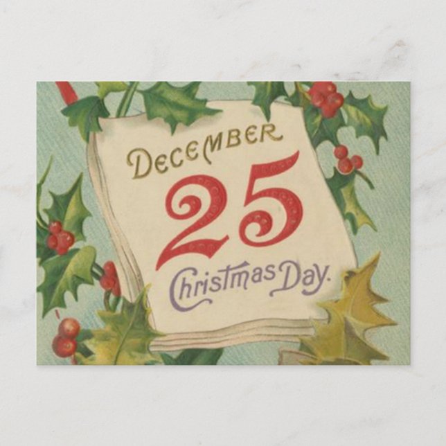 25:e juldagen i december helg vykort (Framsida)
