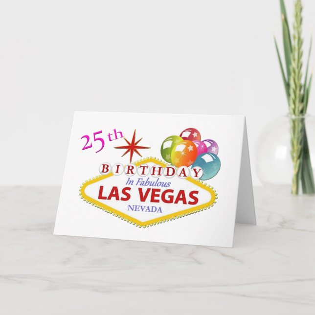 25:e Las Vegas Birthday Card Standard (5 tum x 7 t Kort (Framsida)