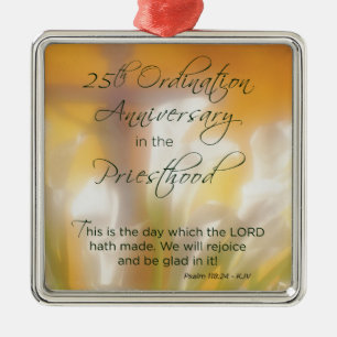 25:e Ordination - jubileumsfirande Lilies Julgransprydnad Metall