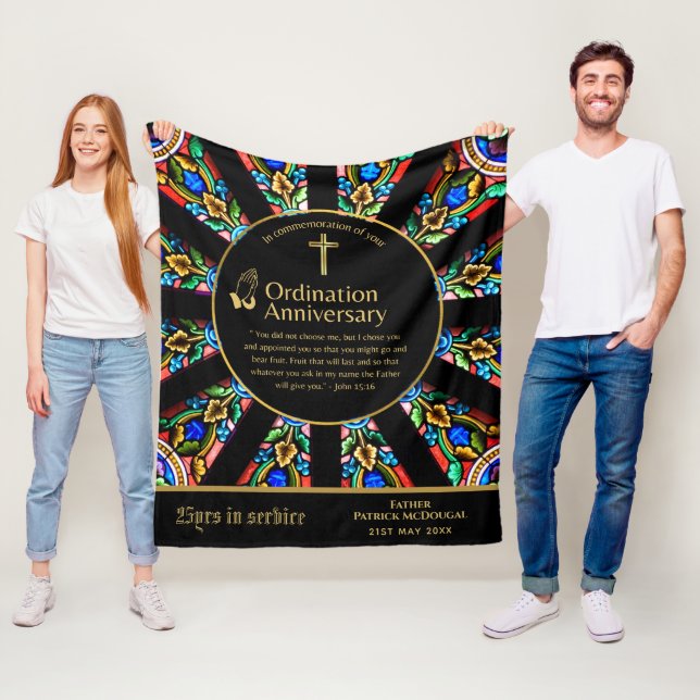 25:e pastor Priest-årsdagen Gift Ordination ANY Fleecefilt (På plats)