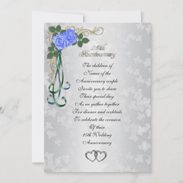 25:e Silver-årsdagen av inbjudan (Framsida)