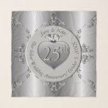 25:e Silver-årsdagen för Chiffon Scarf Sjal<br><div class="desc">För en aning romantiker i ett klassiskt och regalt,  silvery grått,  ornate emblem,  varför inte glädja henne med en chiffonhalsduk som markerar din årsdag som hon kommer att högtidlighålla!</div>