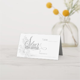 25:e Silver-årsdagen Party med Vit ros Placeringskort