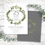 25:e Silver-årsdagen Spara datameddelandet Meddelande Vykort<br><div class="desc">Den här chicen är det botaniska 25:e bröllop-årsfirandet,  förutom datumkortet,  och har en elegant av grönland,  kan vara personlig med din speciella årsinformation om silver. Den omvända har en matchande blommigt garland som sätter din årsdag data i elegant,  vit text på silver. Designad av Thisisnotme©</div>
