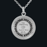 25:e Silver-årsdagen Sterling Silver Halsband<br><div class="desc">25:e silver-årsdagen för bröllop monogram.</div>