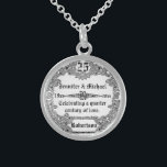 25:e Silver-årsdagen Sterling Silver Halsband<br><div class="desc">25:e silver-årsdagen bröllop monogramhalsband.</div>