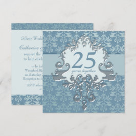 25:e Silver-årsfirandet av festinbjudan till Bröll Inbjudningar