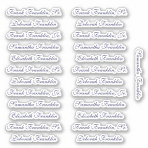 25 Gästnamn Elegant Marinengelska Kalligrafi Klistermärken