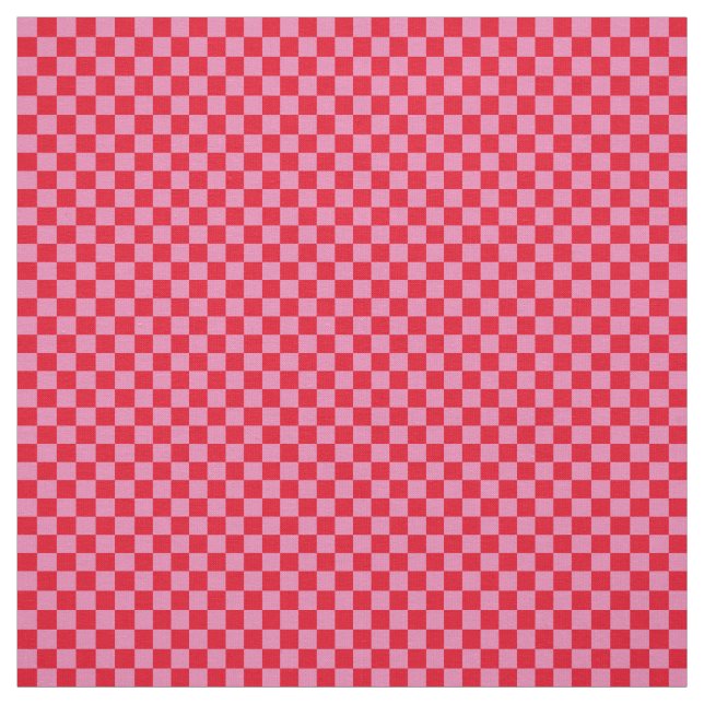 25 Inch Checks Rosa and Red Checkerboard Tyg (Provkarta)