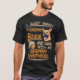 25 Jag vill bara dricka öl och hänga med min tyska T Shirt