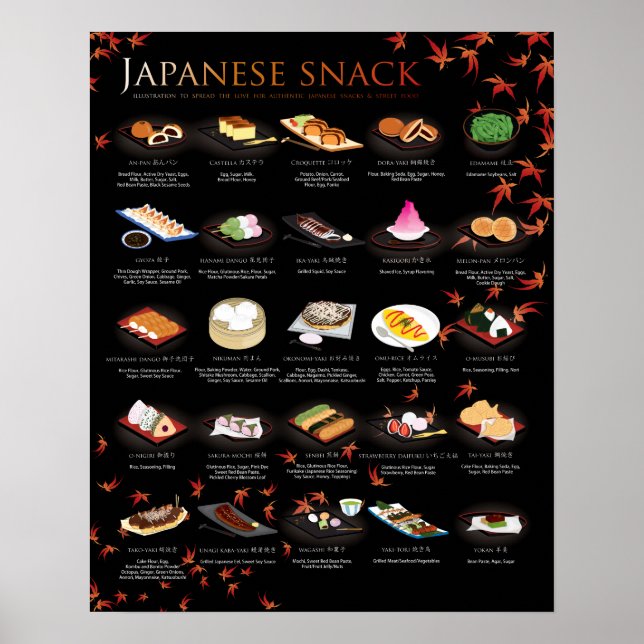 25 JAPANSKA SNACKS, MAPLE, 16" X20" Poster (Framsidan)