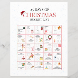 25 juldagar Bucket List-konst Reklamblad