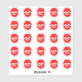 25 Ljusröd Lipstick Kiss Mark Sticker Klistermärken