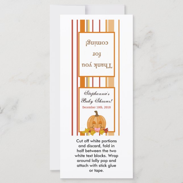 25 Lollipop Topper Autumn Fall Pumpkin Baby (Framsida)