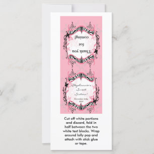 25 Lollipop Topper Girly Butterfly Zebra tryck