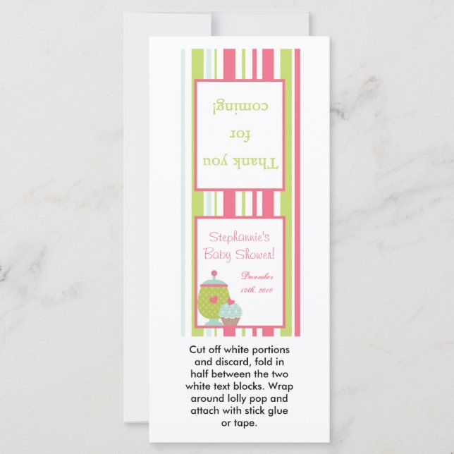25 Lollipop Topper Tea Party Rosa Pastel Flowers (Framsida)