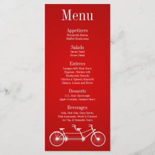 25 Menu-kort Viimsical Crimson Red Dubbla Bike Meny