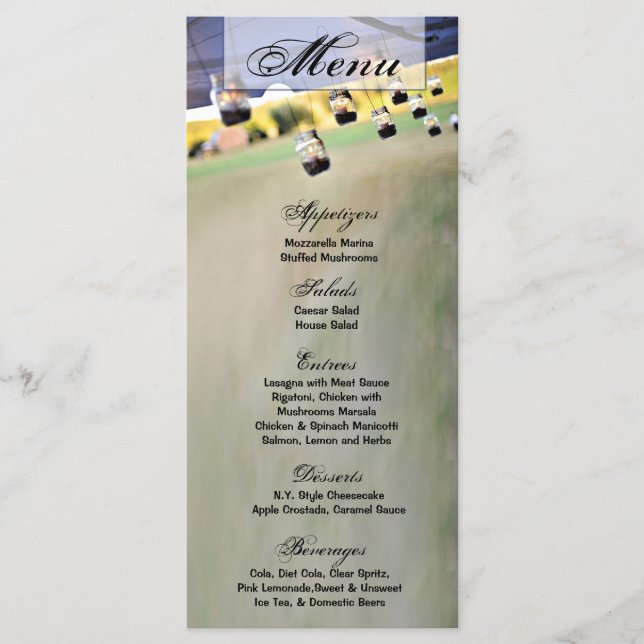 25 Menuskort Mason Burk Candle Holders Land Meny (Framsida)