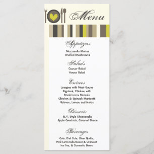 25 Menykort Bröllop China Middag Tallrikar Buffet Meny