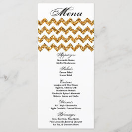 25 Menykort Guld Glitter Chevron Zig Zag Skriv ut Meny