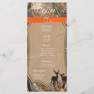25 Menykort Hunters Camo Camoflauge Hjort Meny