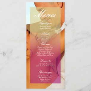 25 Menykort Rosa Ombre Sunset Fade Rosa Tan Meny
