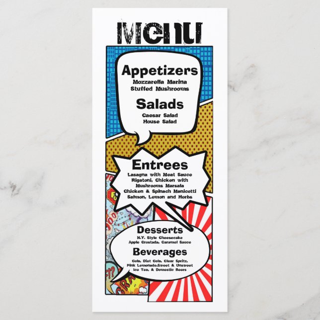 25 Menykort Tecknad Tecknad av Bok-popup Meny (Framsida)