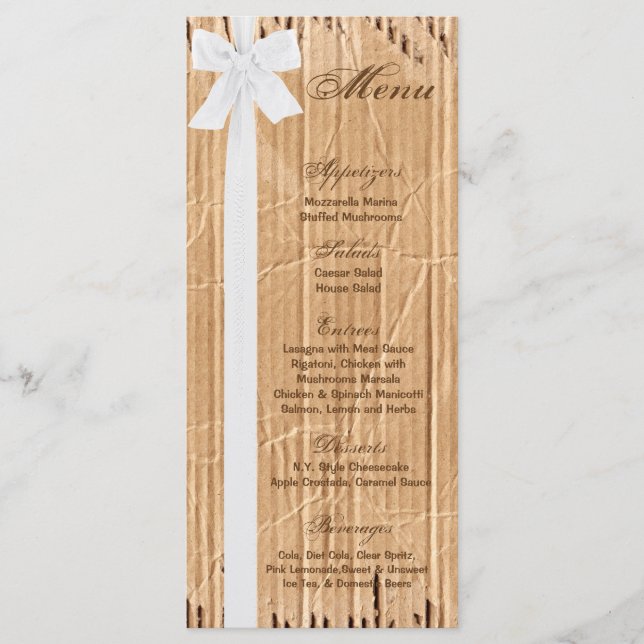 25 Menykort: Torn papp Flytta box Kra Meny (Framsida)