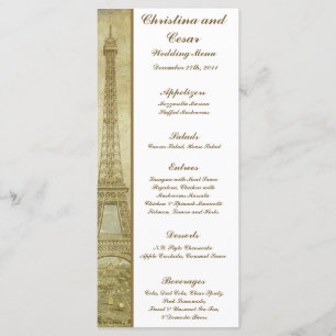 25 Menykort Vintage Paris Meny