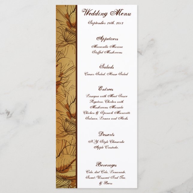 25 Menykort Western Cowgirl Hat/Boots Brown cowb Meny (Framsida)