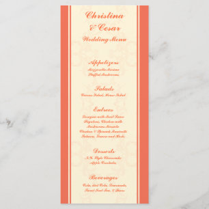 25-menykortets Elegant Pinkish/Peach Formal Scroll Meny