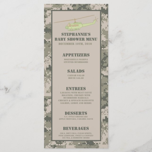 25-menymdkort ARMY ACU-videokamera Meny (Framsida)