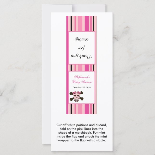 25 Mint Matchbook Girly Girl Rosa Punk Sten Skull (Framsida)