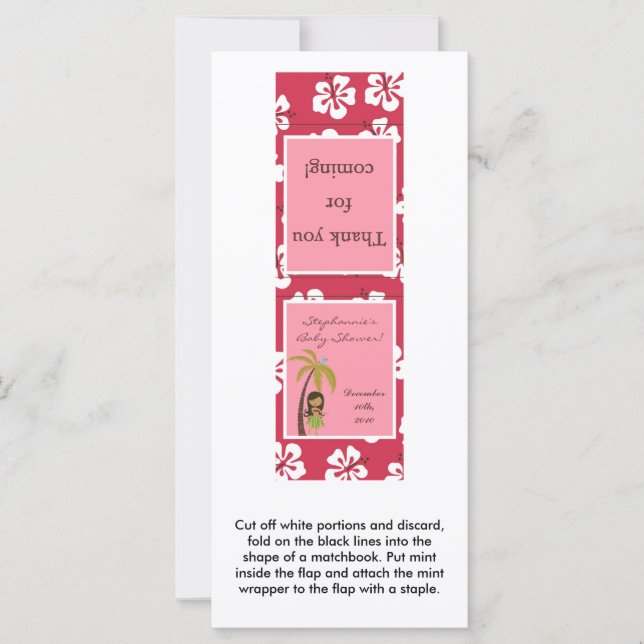 25 Mint Matchbooks Rosa Hawaiian Luau Tropical (Framsida)